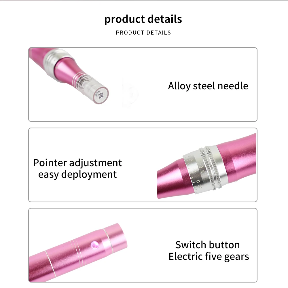 Rechargeable Needle Product Needless Needles Electric Tattoo Rezenerate Nanofacial Tips No  Nano Original Derma Pen