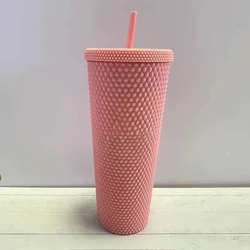 Drinkware 710ml Coffee Cup Summer Holiday Cold Water Mug Tumbler With Straw Double Layer Plastic Durian Diamond Radiant Goddess