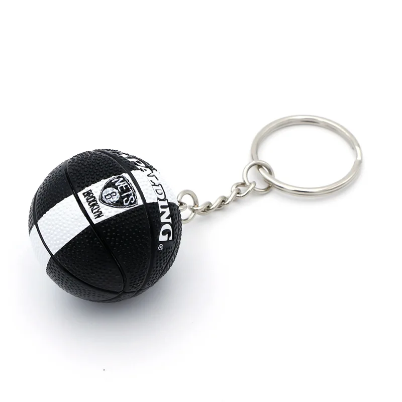 High quality Dekai Rubber PU basketball club Hot Stamping logo 3D Mini ball keychain pendant fan supplies sports creative gift