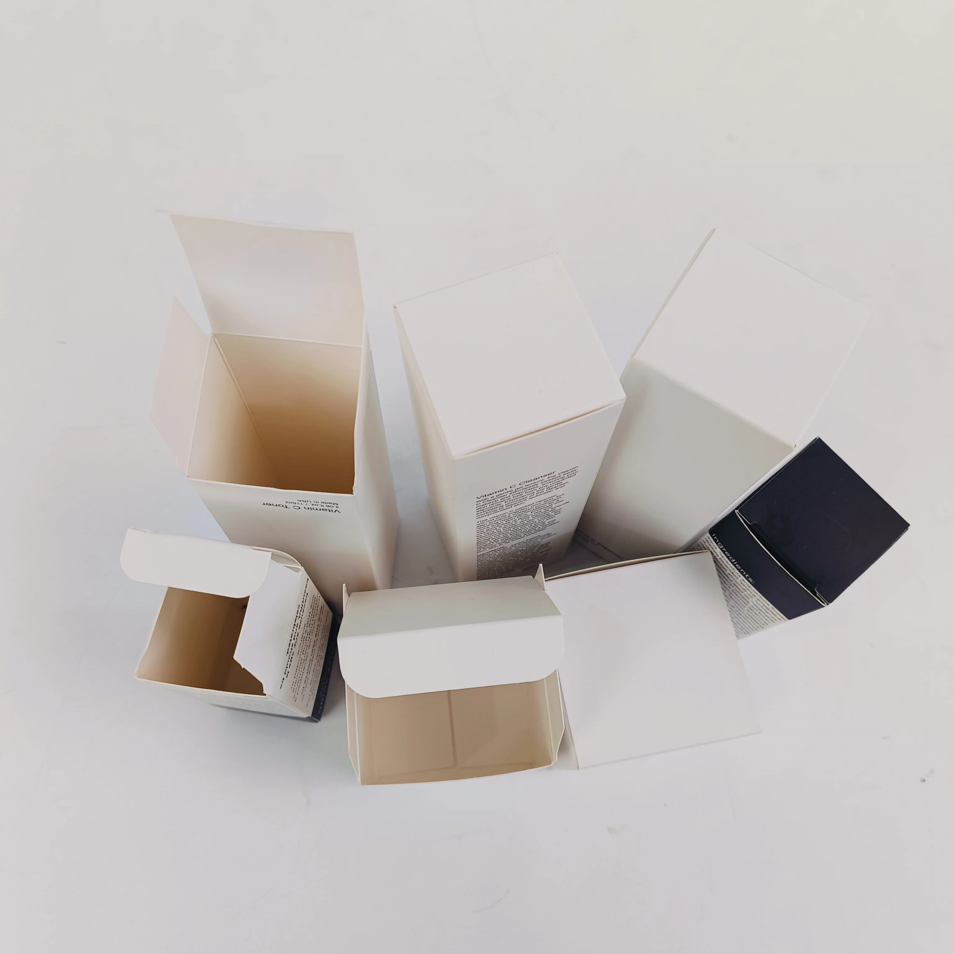 Factory Batch custom printing logo packaging gift skin product white black recycly neutral small kraft cardboard paper boxes