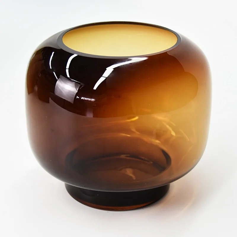 Custom Iogo OEM Clear, Glass Vase for Decoration Colored Bubble Floor Flower Jug Vase for Table Bookshelf Decoration/