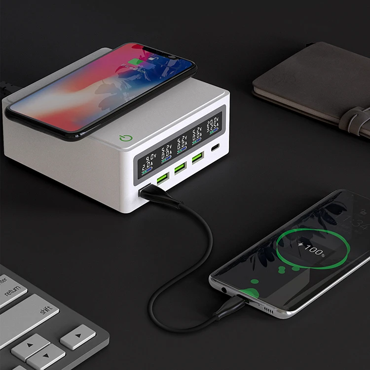 muti function 100w mobile phone fast station usb adapter wireless chargers