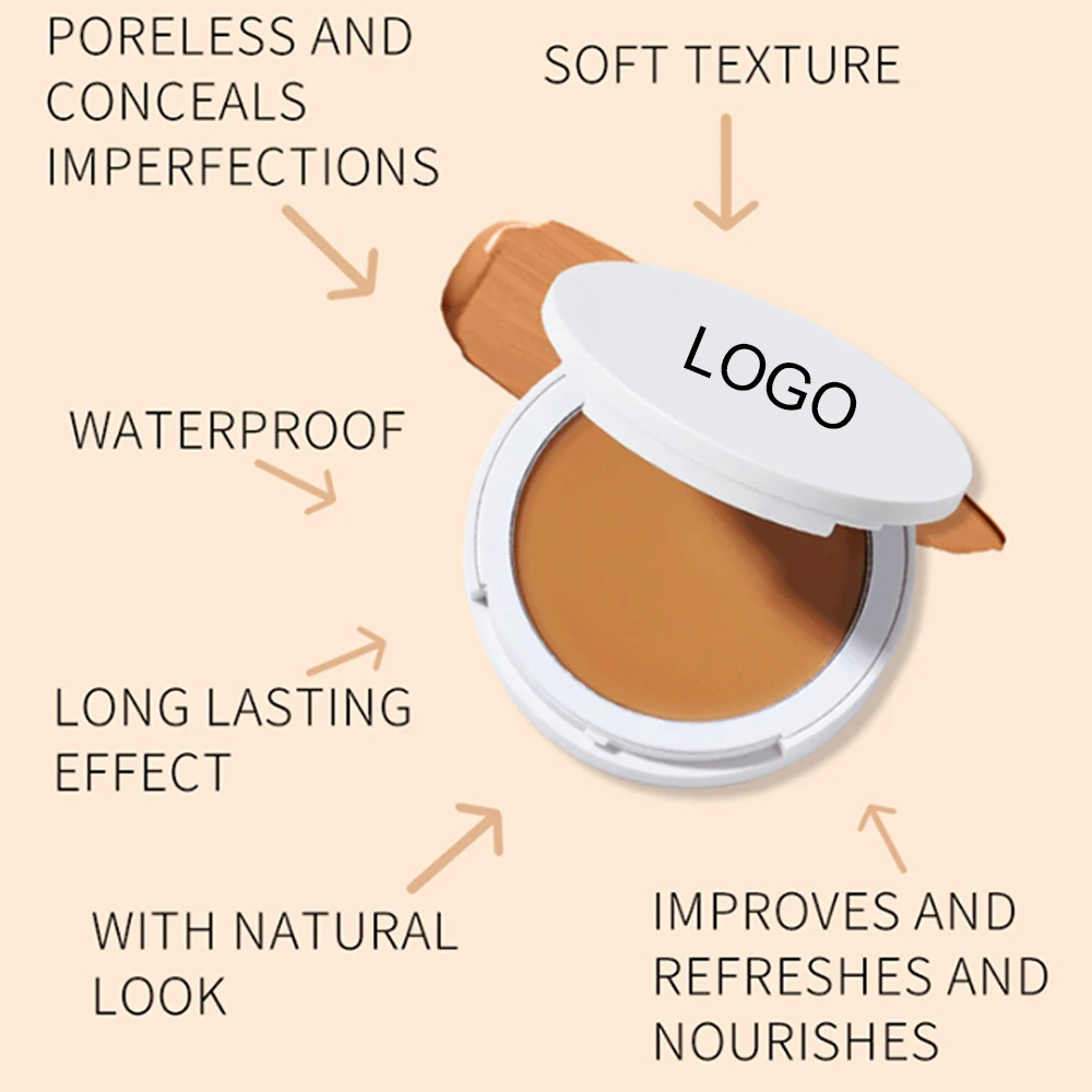 Waterproof soft matte natural cream concealer full face brighten makeup long lasting private label vegan concealer cream