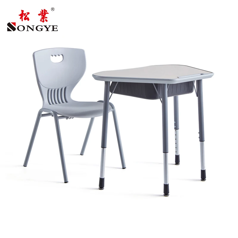 Manufactures Pupils Attached School Desk Combined School Chair With Desk