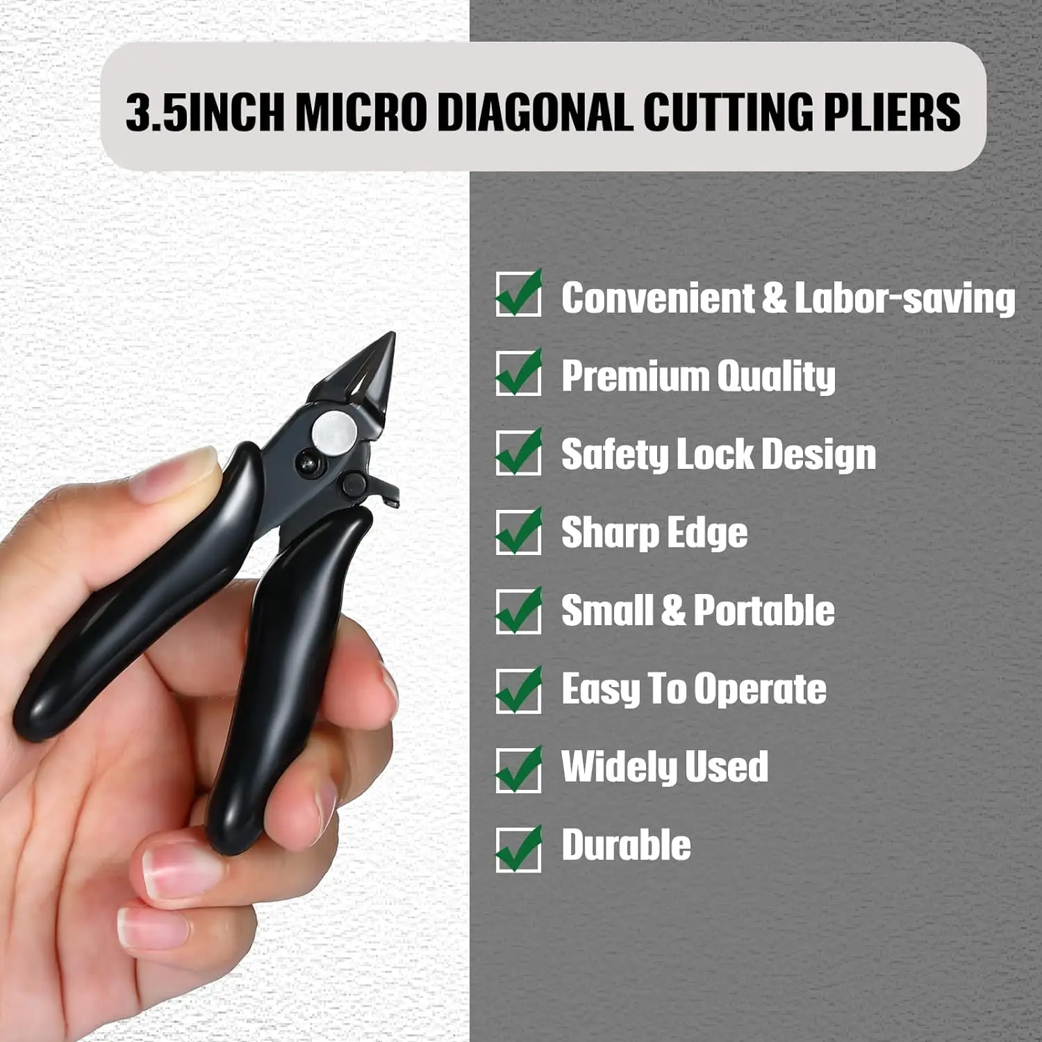 3.5 Inch Micro Cutter with Lock Small Flush Cutter Side Cutters Diagonal Cutting Pliers Jewelers Tools Soft Wire Snips Nippers