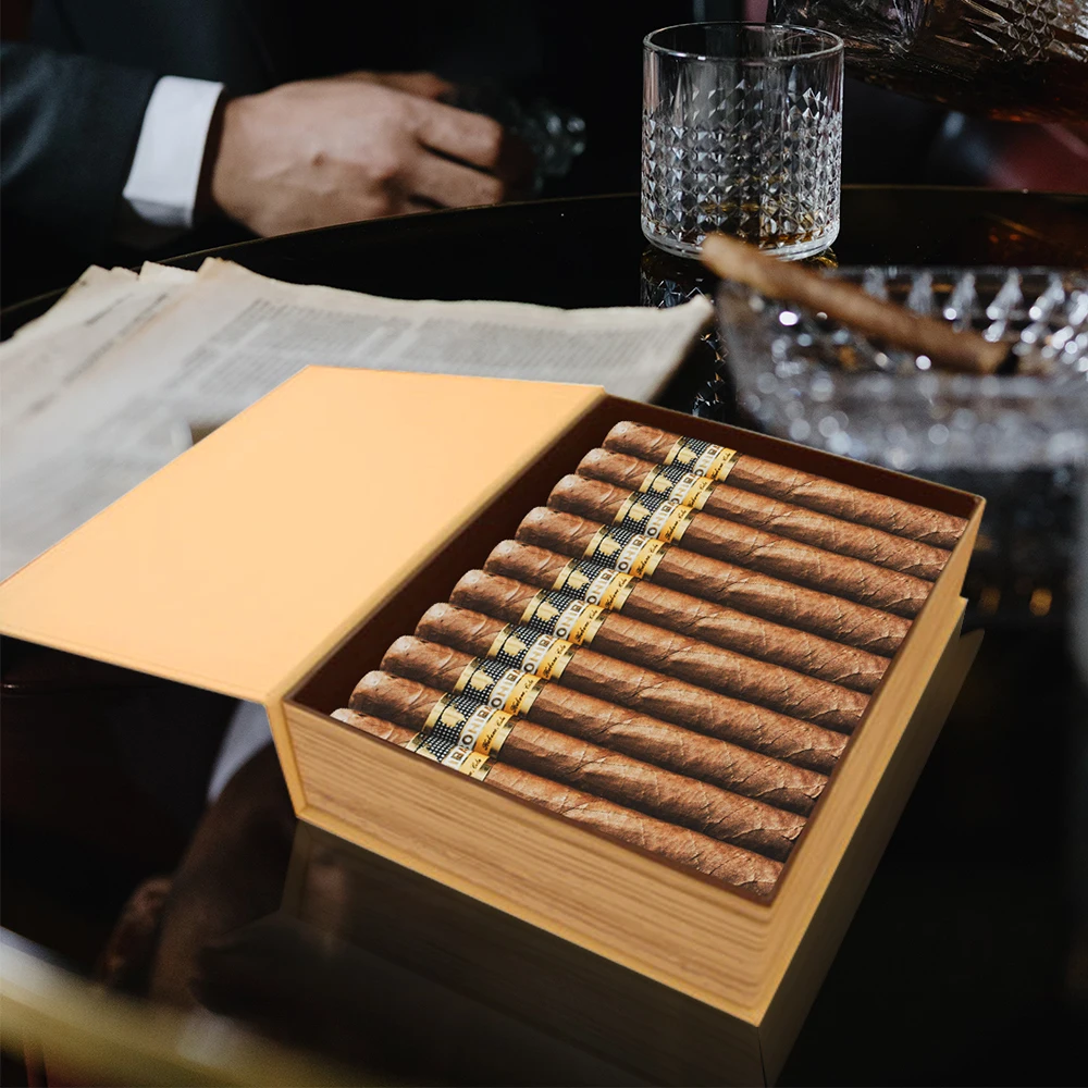 Luxury Paper Humidor Box MDF Wooden Tobacco Case Robusto Toro Cigars Packaging Custom Cigar Boxes