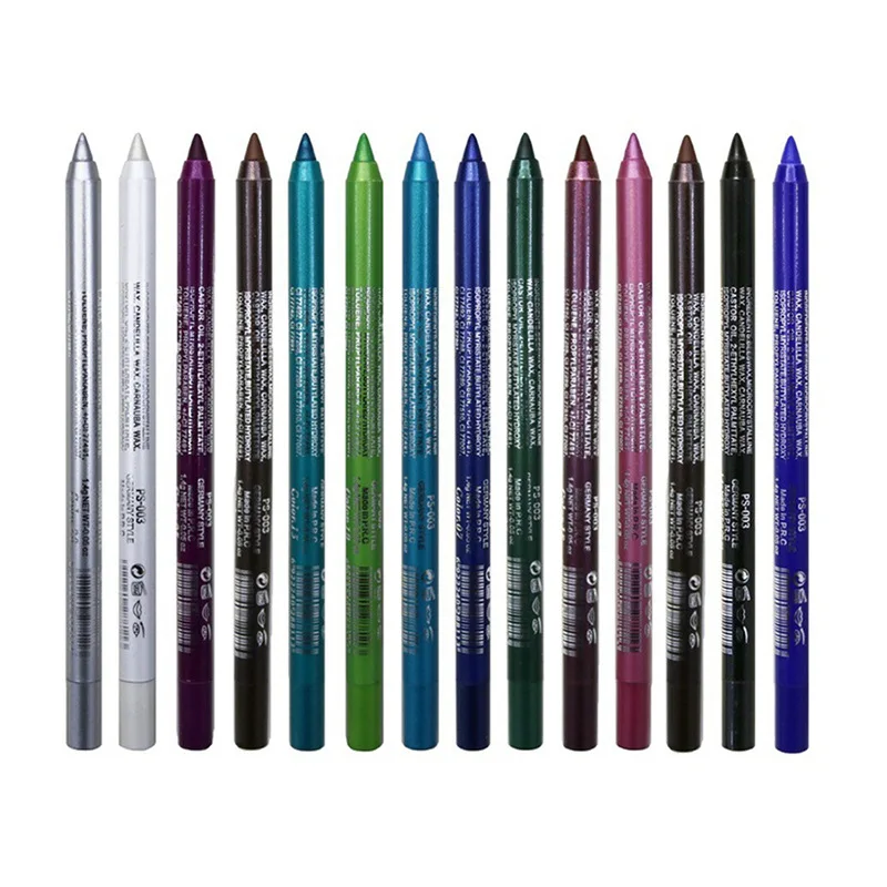 2023 Wholesale 14Colors Long Lasting Waterproof Vegan Lipliner Pencil No Blooming Glitter Eye Liner Gel Eyeshadow Pen
