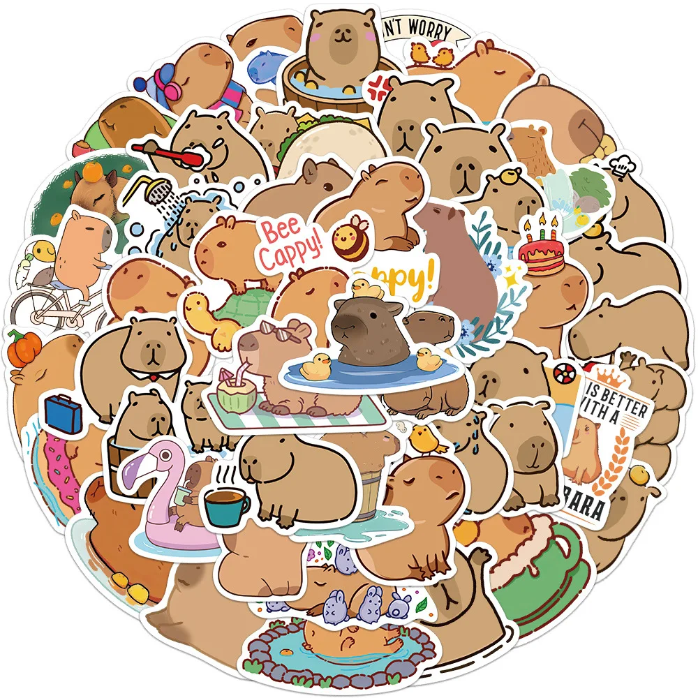 cartoon sticker capybara graffiti stickers decoration computer water bottle suitcase pen guitar notebook DIY Waterproof sticker