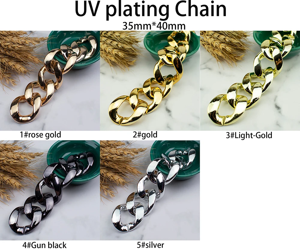 MELLON Acrylic Chain 35x40mm gold Bag Handle 60cm Chain Strap Replacement for DIY Handbags Crossbody Shoulder Bags