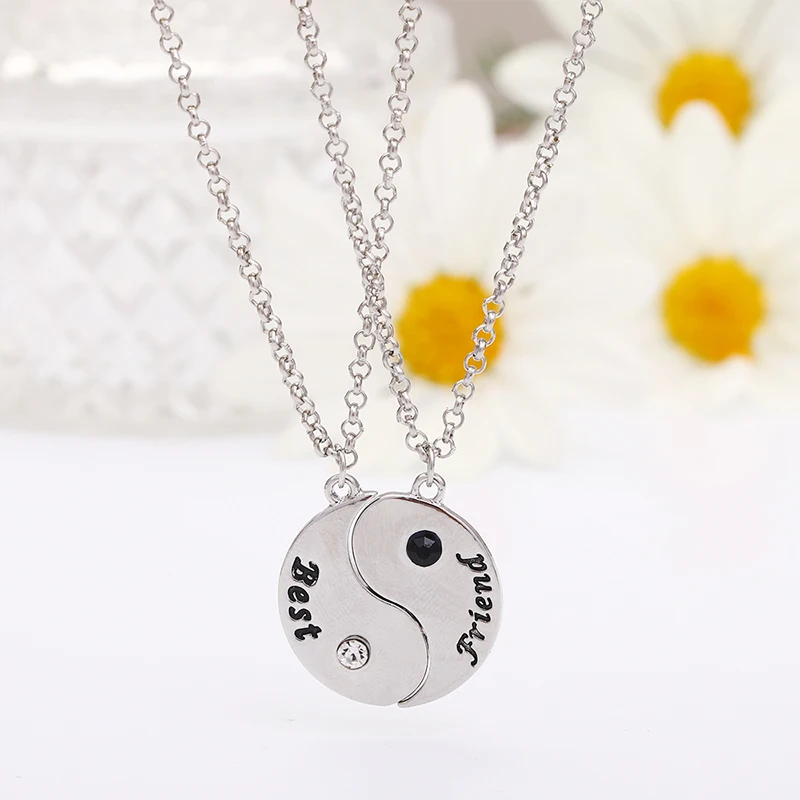 Creative Tai Chi Best Friends Series Alloy Zircon Fashion Jewelry Necklaces Wholesale