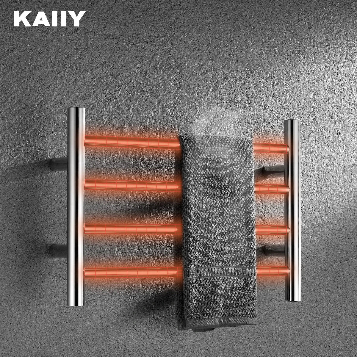 KAIIY Factory Easy Designer Heated Towel Rail Hotel Towel Rack Dryer Intelligent Bathroom Free Standing Electric Towel Rack