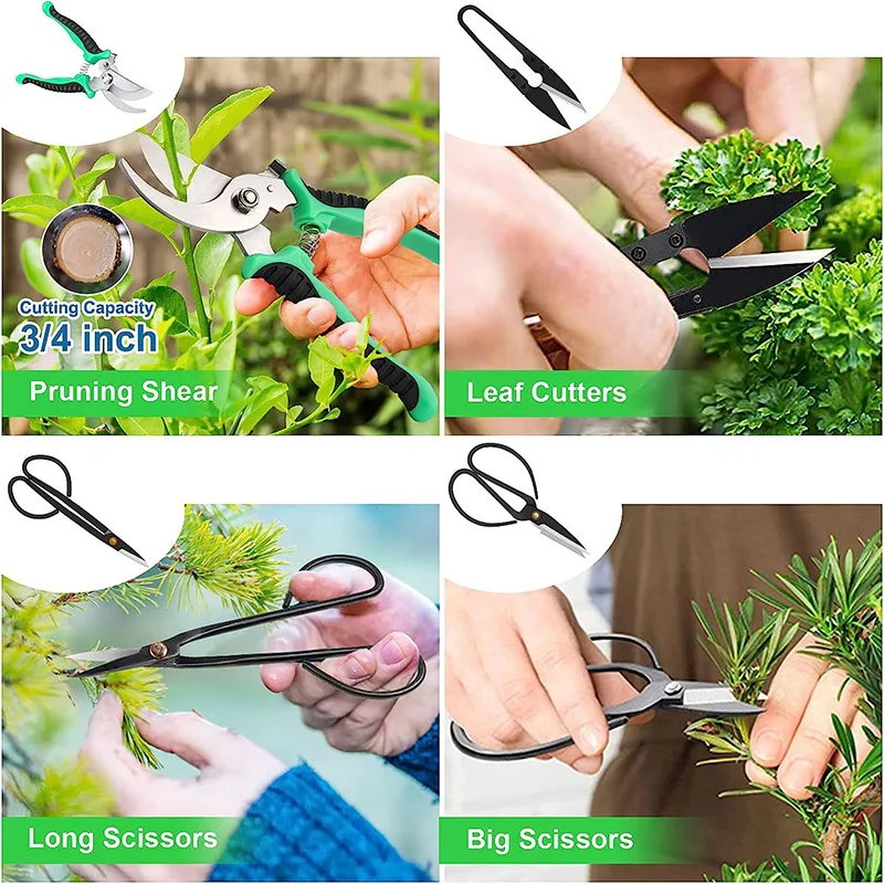 Industrial Grade Mini Bonsai Tool Set 24pcs Garden Kit for Beginners Heavy Duty Iron Hand Tool with Case