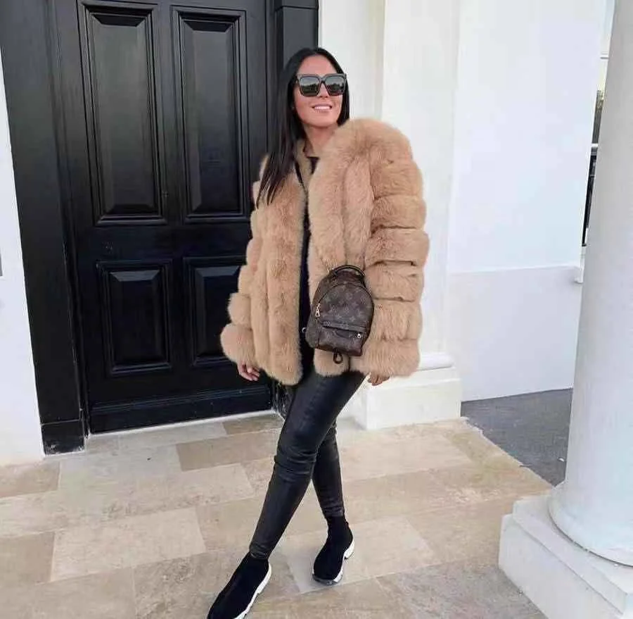 
fashion ladies faux fox jacket wholesale women faux fur jacket Factory price Shenzhen Lily Cheng 