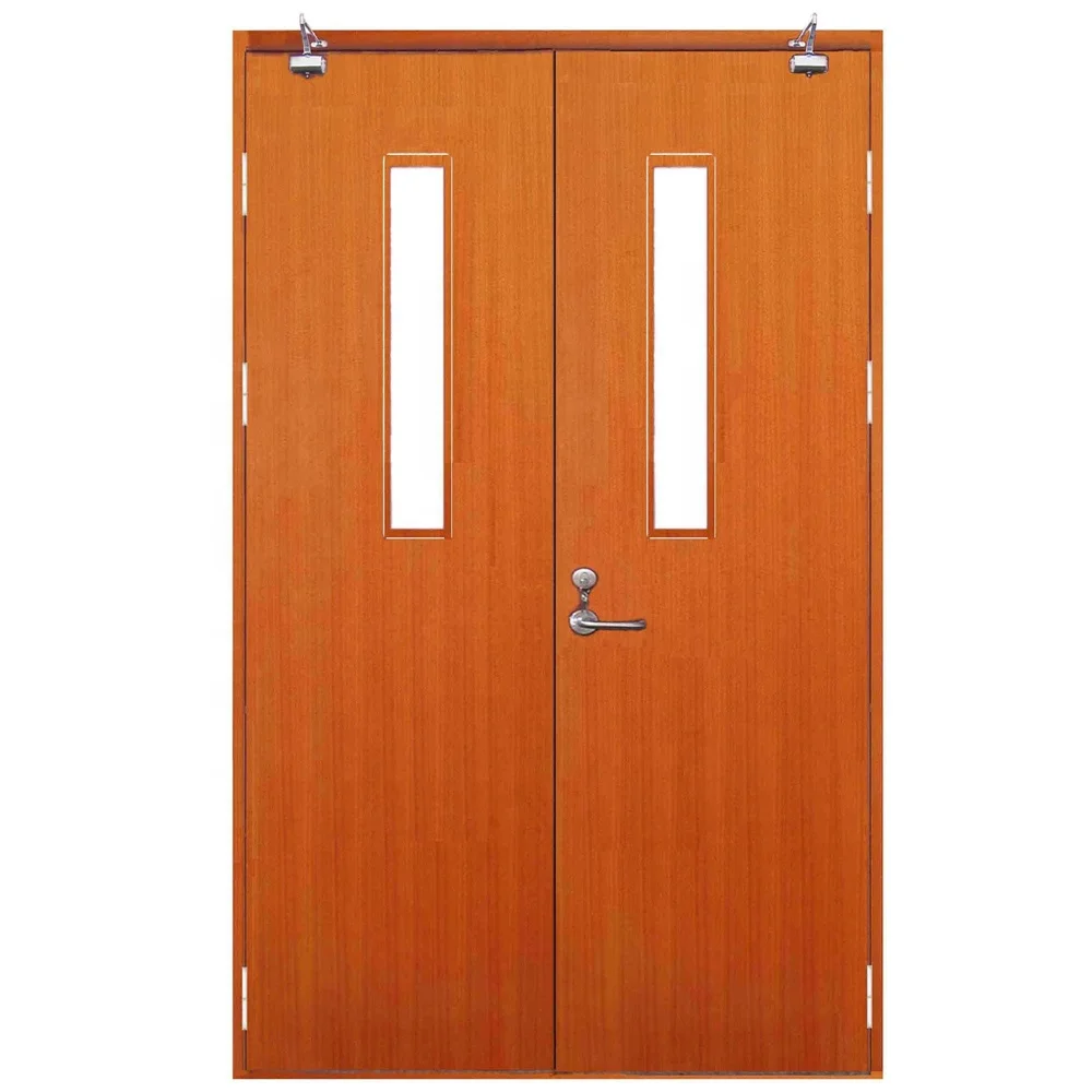 CE Certified Fast Delivery Fire Rated Exit Steel Door Insulated Double Leaf Fire Door For Apartment Fireproof Door