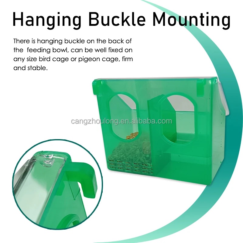 ZB LMB 07 Plastig Pigeon Breeding Food Seed Feeder Supplies 2 Hole Pigeon Feeder and Drinker Box