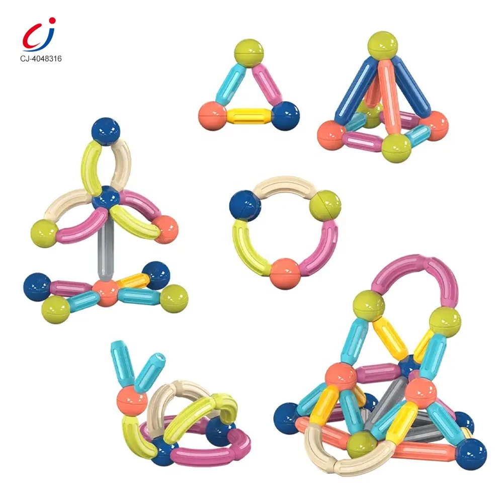 Chengji Magnetic Plastic Balls Toy DIY 3D Construction Building Blocks Montessori Learning Magnetic Sticks and Balls