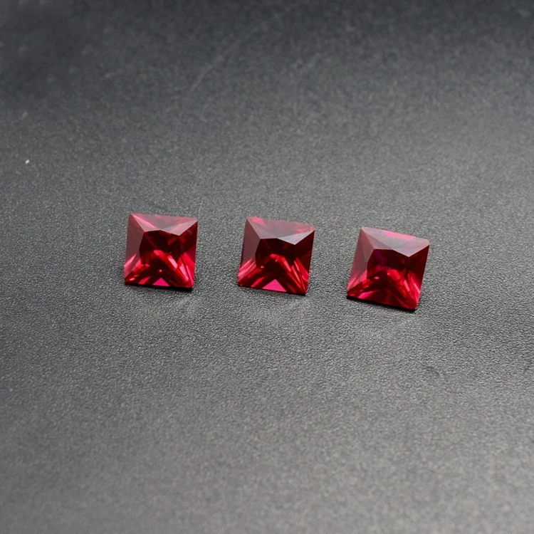 Высококачественный квадратный рубин, цена за камень, драгоценные камни 5 #, корундовый Рубин