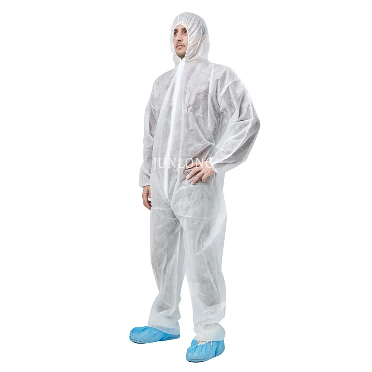 Customization White Disposable  PP Coverall Workwear Disposable Protection Clothing Waterproof Coverall With Cheap Price