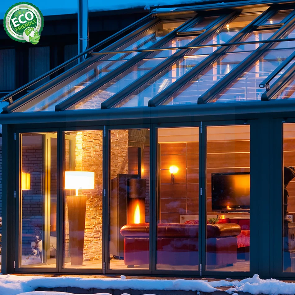 Top Quality Aluminum Glass Sunroom Retractable Roof Winter Garden Shed Sunhouse Pool Enclosures