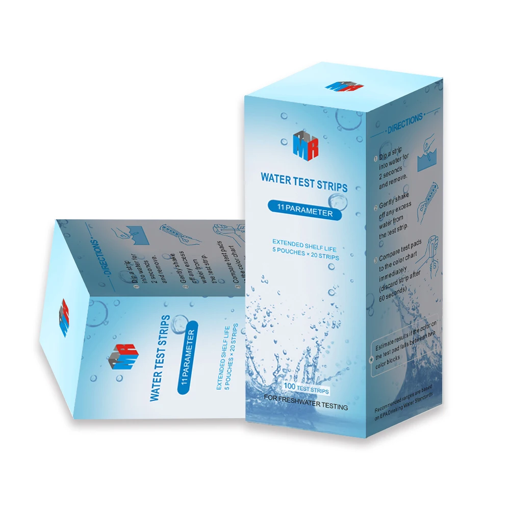 Swimming pool spa hot tub 6 in 1 water test strips for hardness, chlorine, pH, total alkalinity, nitrite, nitrate testing
