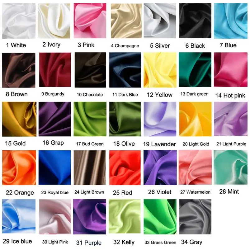 30 цветов, мягкая шелковая ткань, украшение для свадебной вечеринки, подкладка для коробки, аксессуары для шитья одежды «сделай сам», атласная ткань
