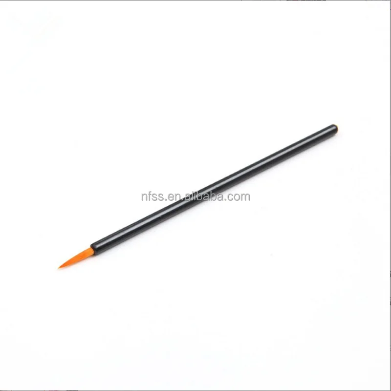 Disposable White Brown Lip Eye Liner Brushes 4 Inch Size Gram Plastic Leather Tip Eyeliner Makeup Brush With Protector Cover