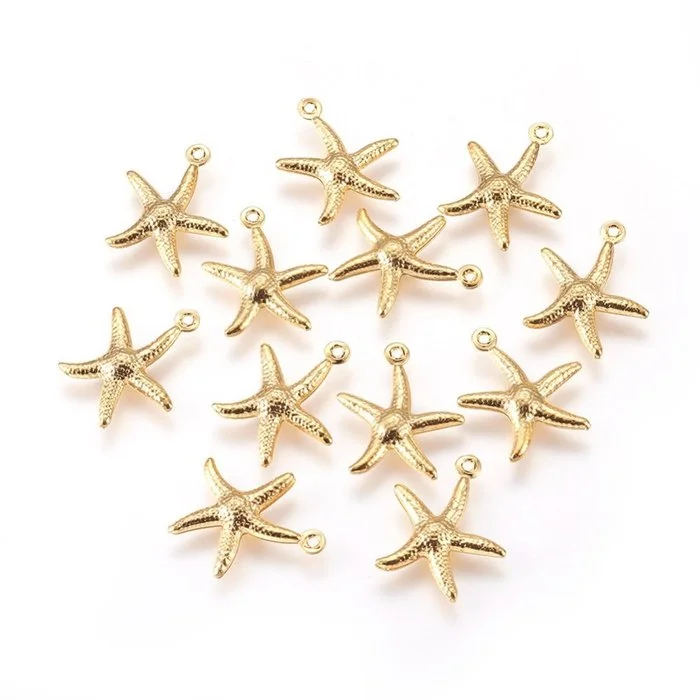 Stainless steel  waterproof star charm for necklace custom charms