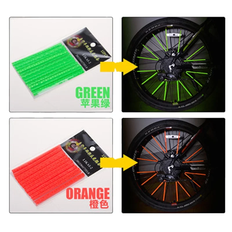 2018 new arrival Bicycle spokes fluorescence light reflective tube clip bike wheel rim cycling warning accessories