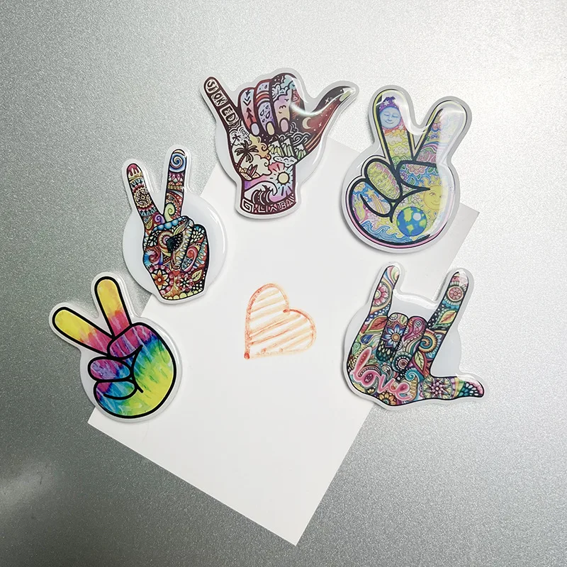 Wholesale Custom sticker sublimation Gesture Display refrigerator Magnet Acrylic Fridge Magnet
