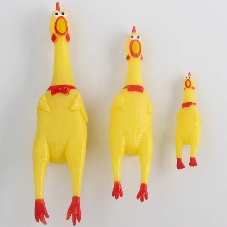 Hefei SY Shopify Hot Sale vinyl dog toy squeaky chicken S/M/L three size screaming chicken sound toy pet chew toy