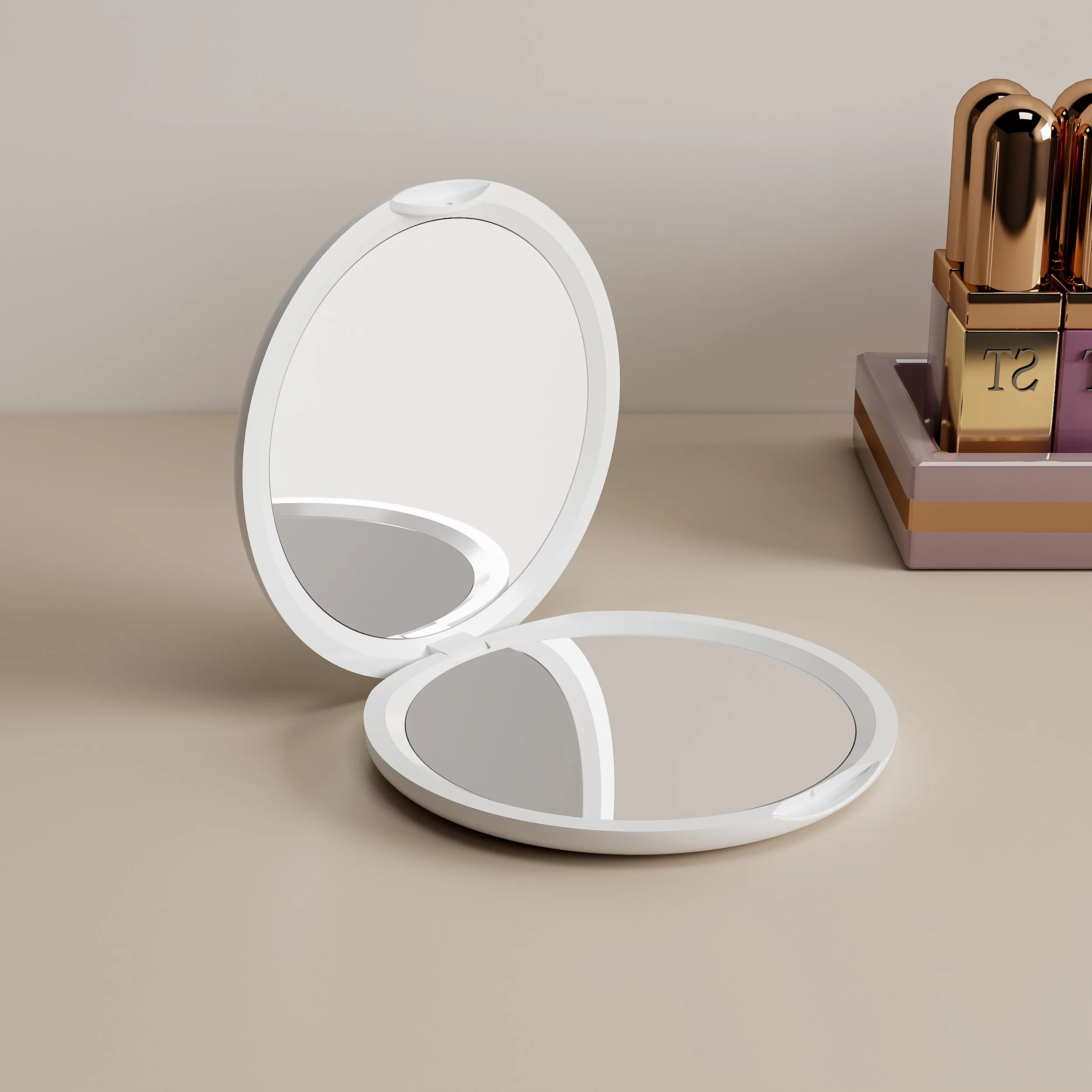 For Handbag Purses Gift Logo Customization Cosmetic Cute Handheld Mini Small Make Up Makeup Hand Held Compact Pocket Mirror