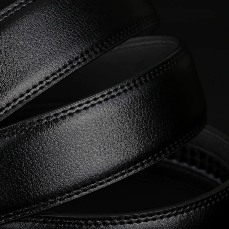 Manufacturers wholesale do not lead belt men headless automatic buckle belt two layer 3.5 cowhide belt body 14 lines