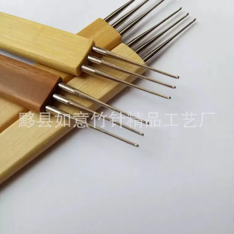 Вязанные дредлоки для наращивания, человеческие волосы, иглы для локс волос, одинарные шпильки, двойные шпильки, 0,75/0,5