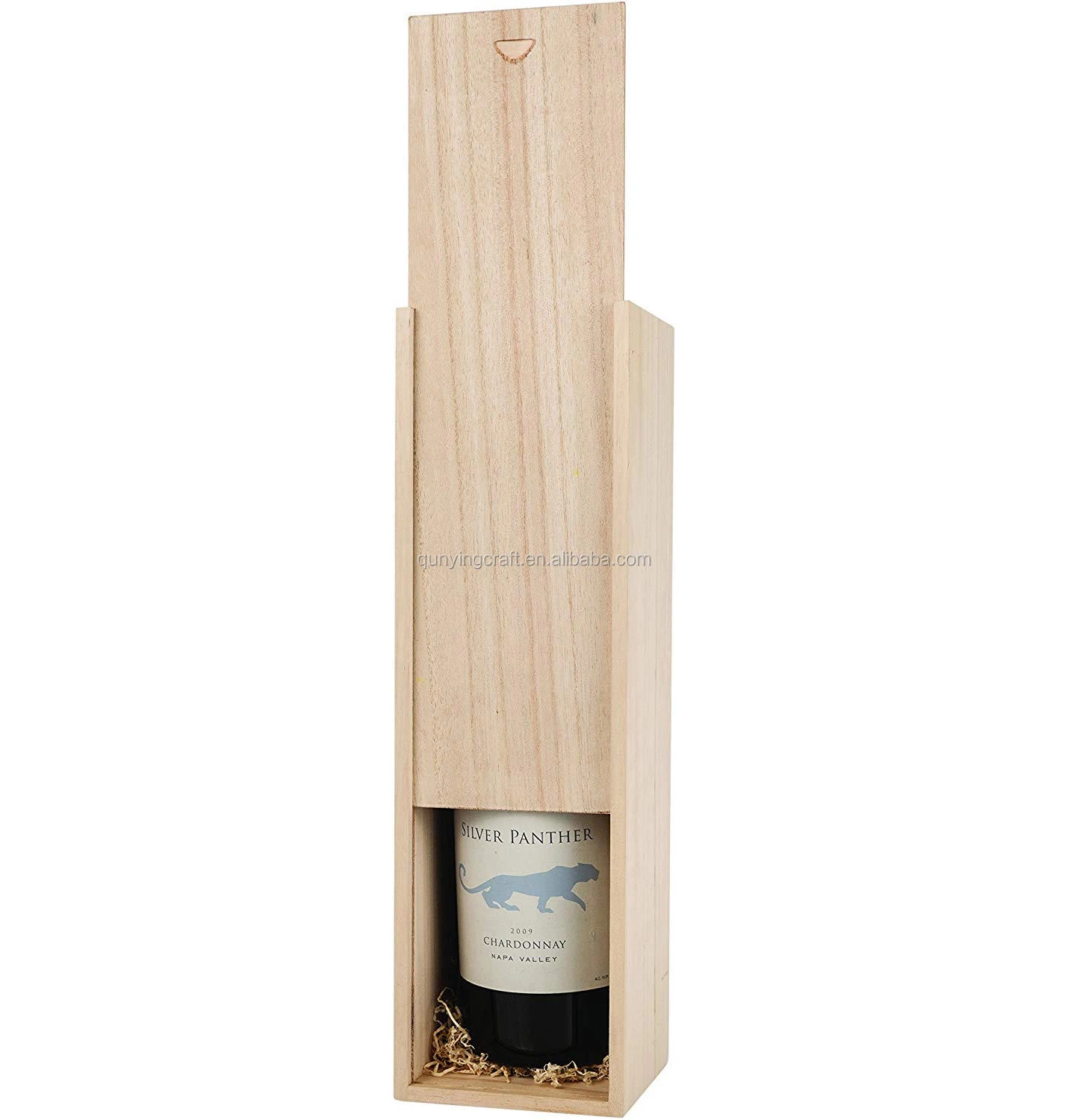 Custom Wholesale OEM Factory 1 Bottle Bulk Wooden Wine Boxes with Sliding Lid