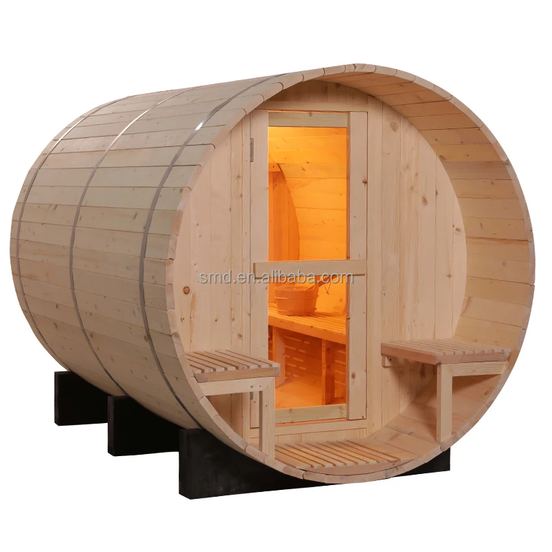 Wholesale Red Cedar Saunas Outdoor Barrel Sauna Dry Steam Room Wood Burning