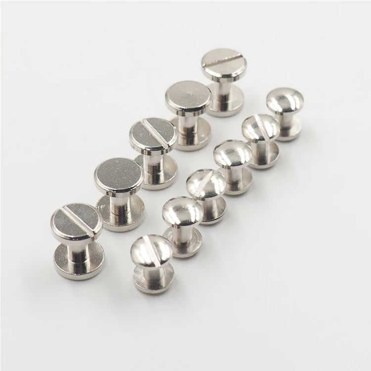 DWDP M4  4,5,6,7,8,10,12,15,20MM Flat and Round Slotted Brass Chicago Screws silver colour Nickel Plated