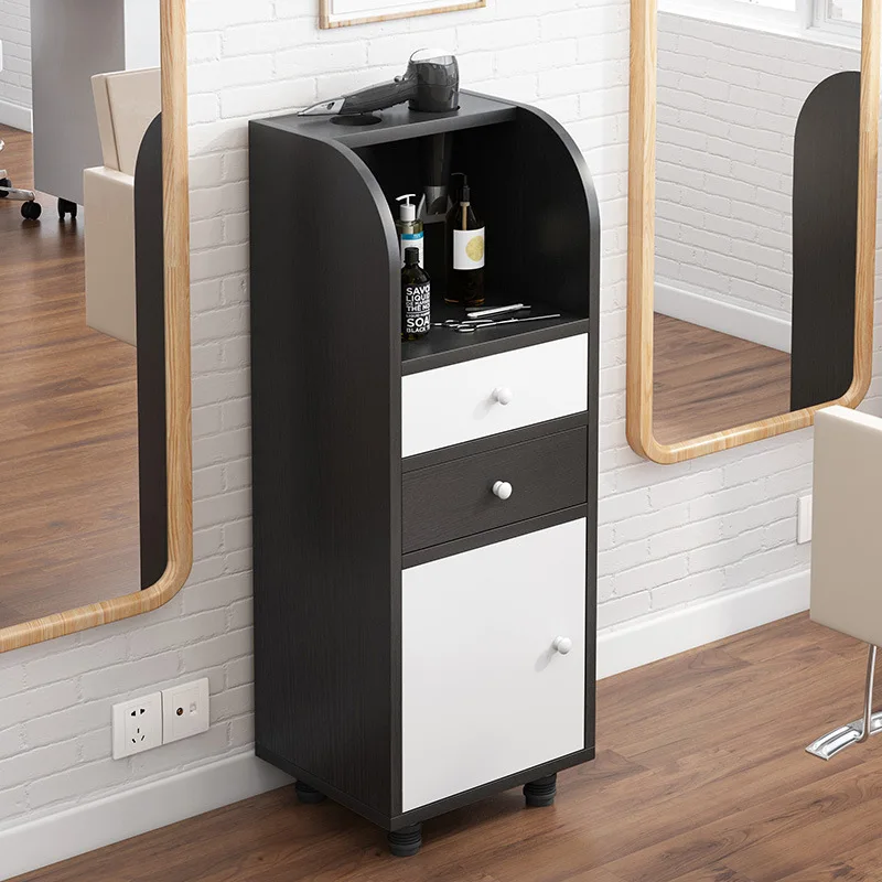 Barber shop mirror table locker can store scissors, combs and other tools, with a noble appearance