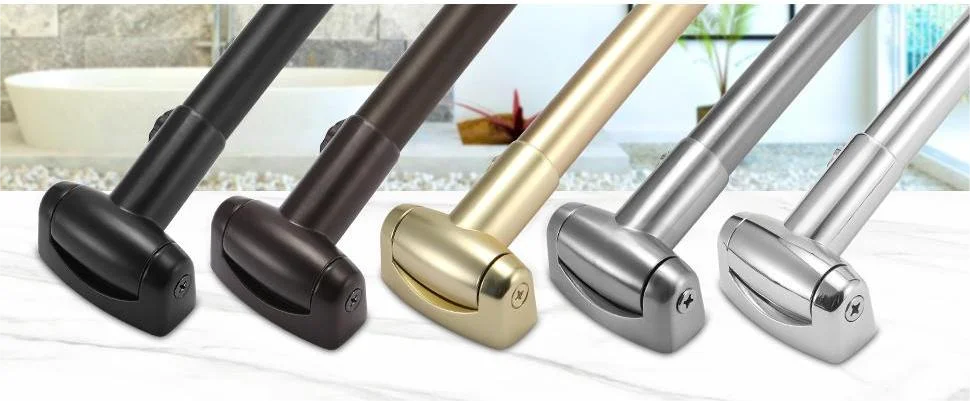 Curved Shower Curtain Rod Adjustable Black 48-72 Inch Wholesale Shower Accessories Rustproof Curved Shower Curtain Poles