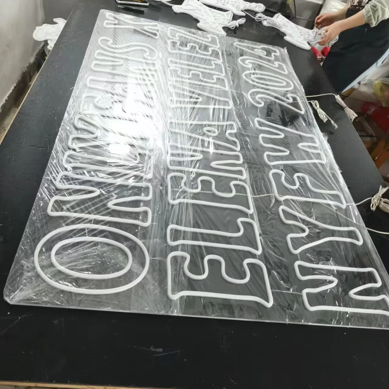 Oem factory china suppliers clear acrylic panel led logo letters custom led neon light sign ice cream flex led light