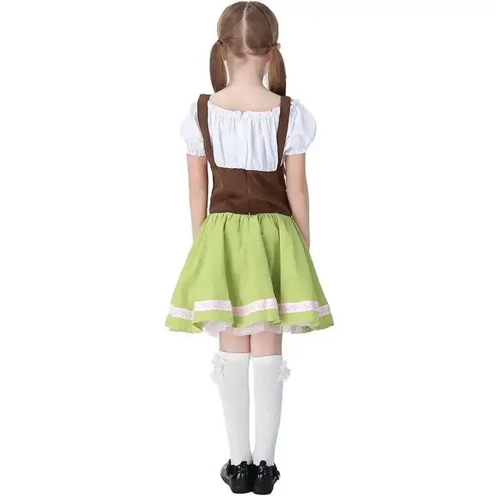 Kid Girls Dirndl Dress Boys Lederhosen Costume Oktoberfest Party Costumes