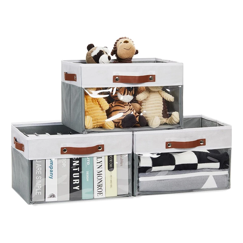 Customizable Multifunctional Foldable Polyester Linen Storage Box Reusable Wardrobe Bedroom Clothing Window Displays Baby