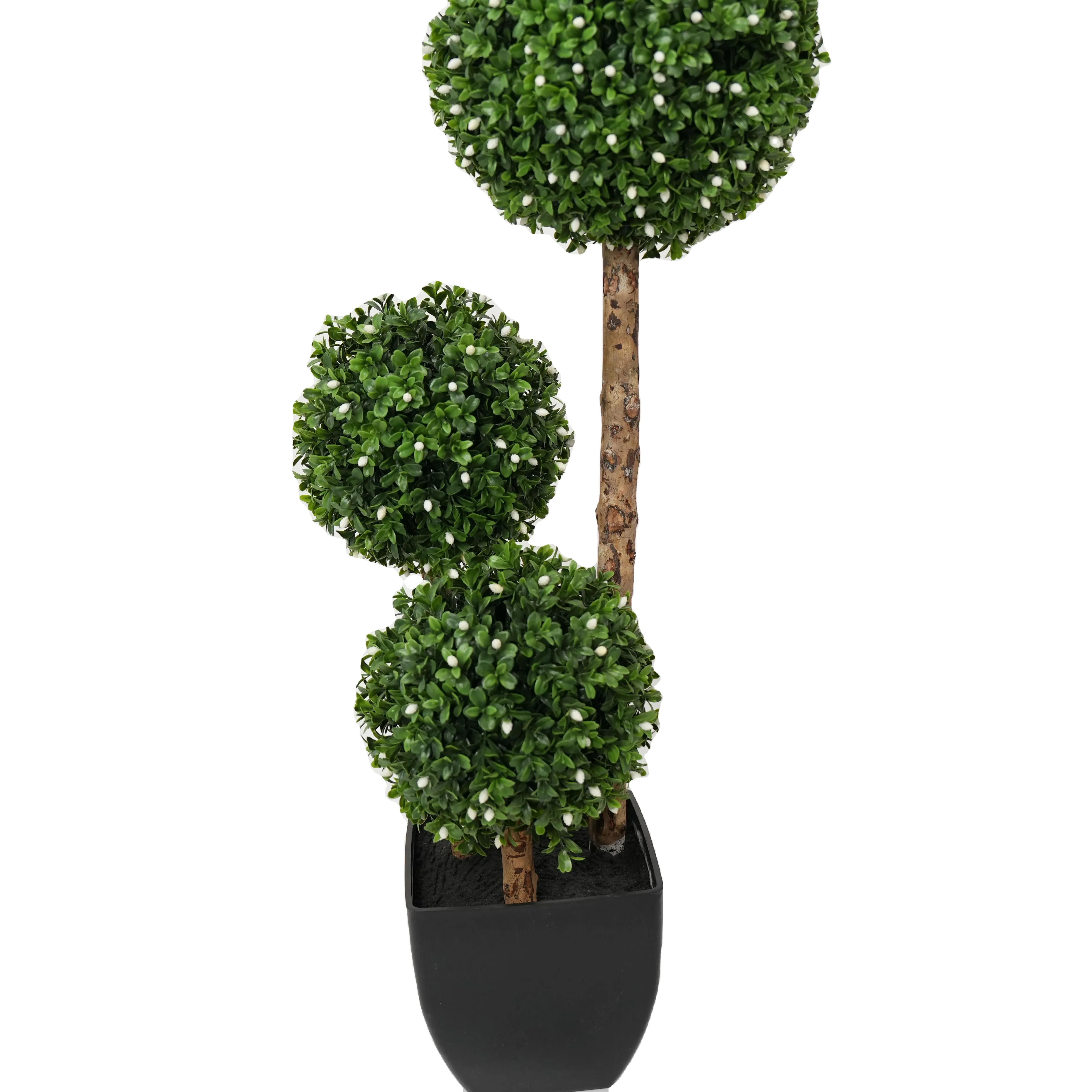 Wholesale Faux Modern Bonsai Topiary Boxwood Plant Green Artificial Trees for Indoor Decorative