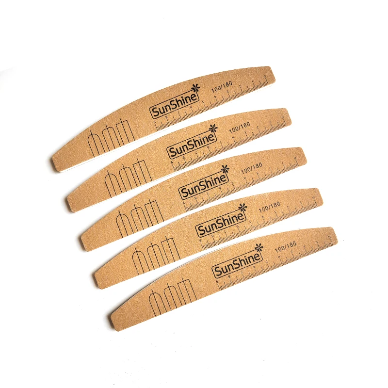 Wholesale Professional Custom Double-Sided Nail Files 100 180 Grit Emery Board Manicure Pedicure Art Tools Nail File With Logo