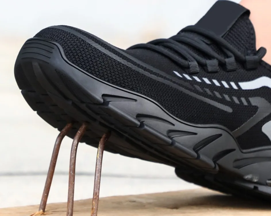 2024 new fashion flying mesh upper breathable casual running men sport running shoes safety shoes