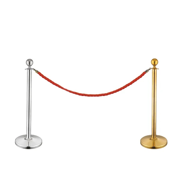 Airport Grand Opening Red Carpet 1.5 Meter Red Wire Rope Queue Line Stanchion Safety Barrier For Crowd Control