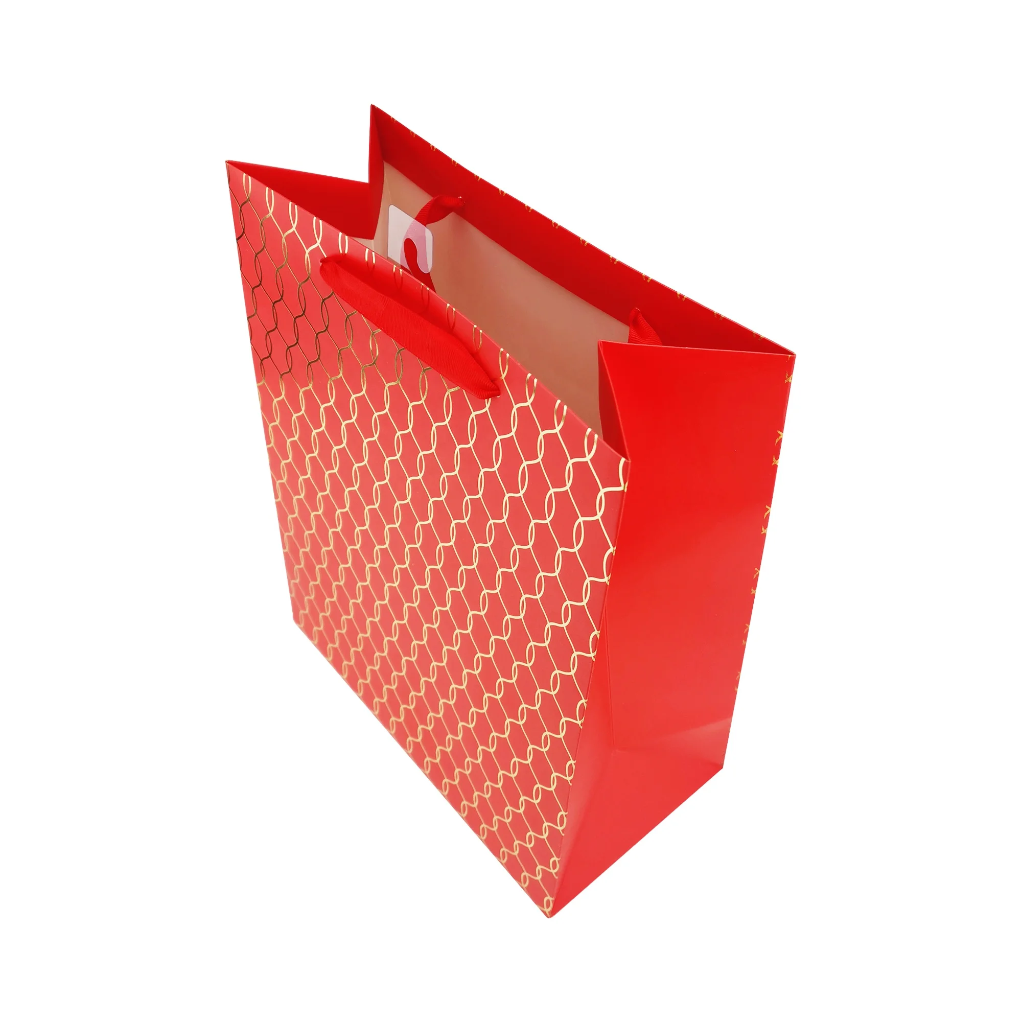 High End foil Paper bag candy bags Christmas new year Red packing cookie paper bags