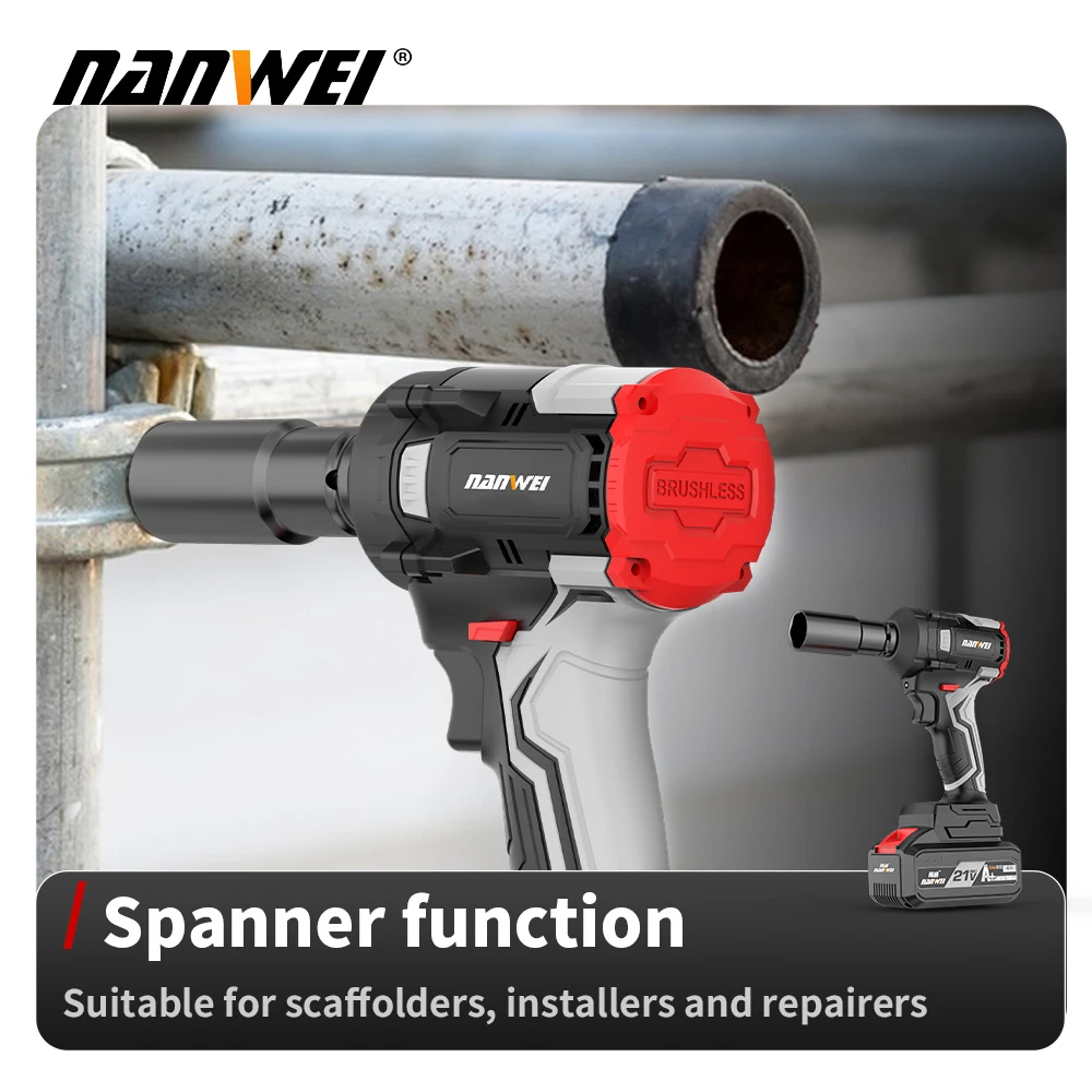 Nanwei 350N Powerful Industrial Lithium Cordless with Battery Impact Wrench Large Torque Lightweight Tool