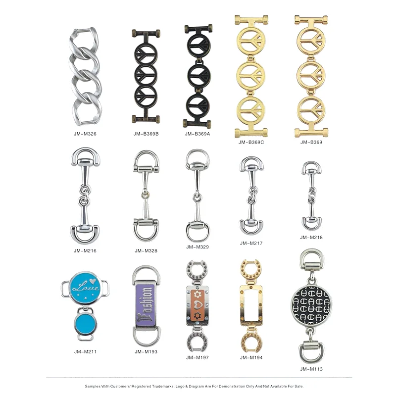 .Customized  Zinc Alloy Shoe Accessories Shoe Decoration Metal Ornaments Men Shoes Buckles Chain