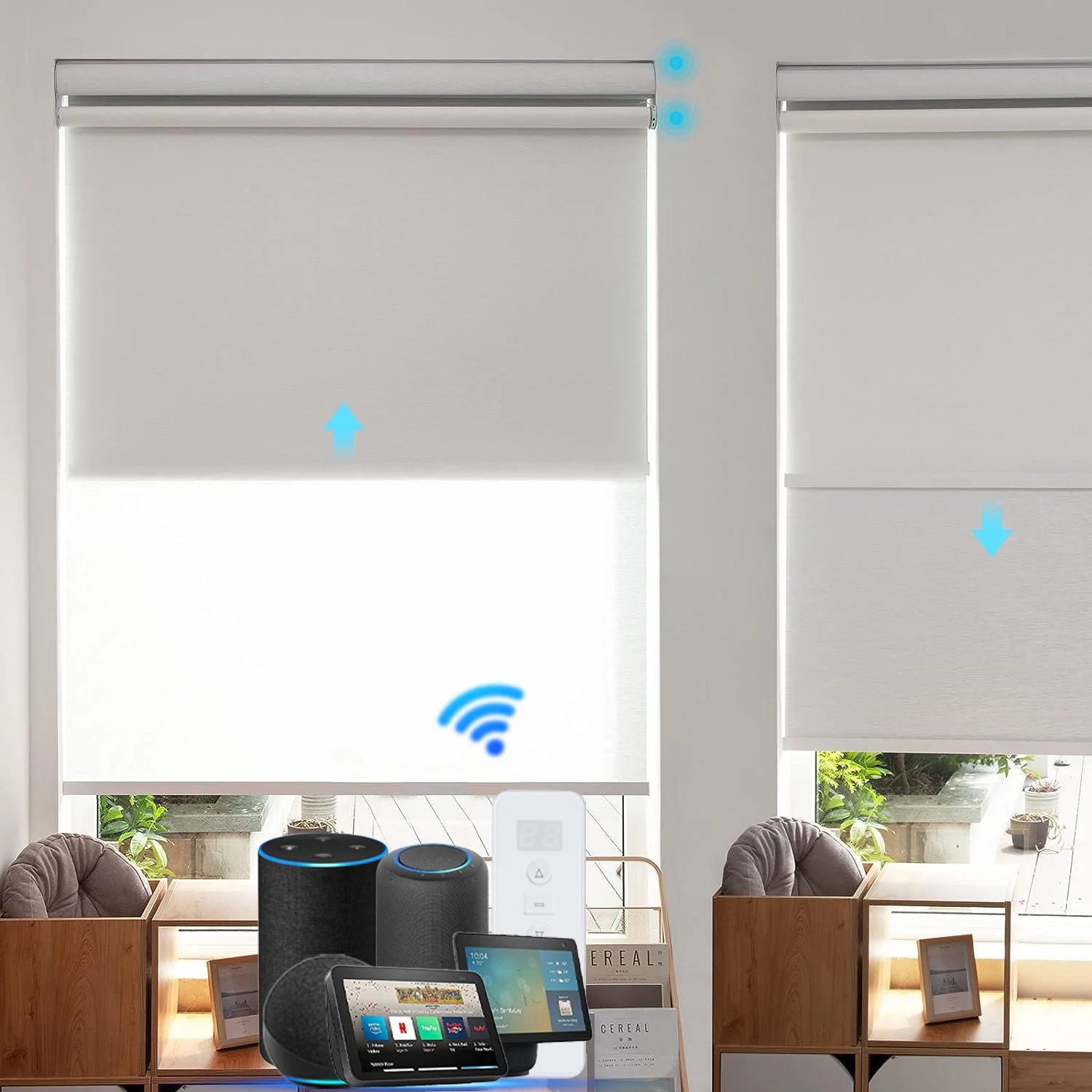 Customizable Size Automatic Blackout Double Motor Roller Shade Remote Control Electric Motorized Double Smart Roller Blind