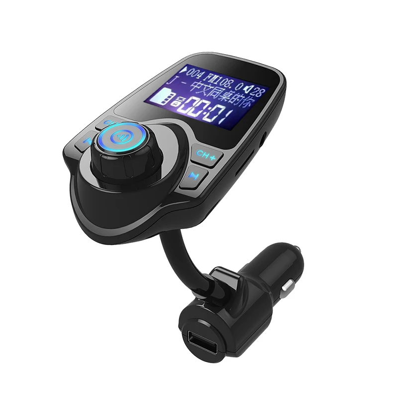 AGETUNR T10 BT 5.0 Charge Car FM Transmitter Bluetooth Car MP3 Player LCD Screen Display TF Card/ AUX Audio Car Kit Black